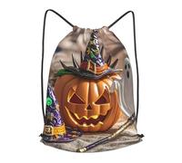 BTCOWZRV Drawstring Backpack Woemn Men Sports Gym Sack Lightweight Drawstring Bags Halloween Witch Hat Cinch Bag Sackpack For Work Swim Travel