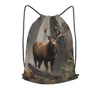 BTCOWZRV Drawstring Backpack Woemn Men Sports Gym Sack Lightweight Drawstring Bags Hunting Deer Bear Elk Cinch Bag Sackpack For Work Swim Travel
