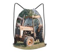 BTCOWZRV Drawstring Backpack Woemn Men Sports Gym Sack Lightweight Drawstring Bags Old Tractor Photo Farm Cinch Bag Sackpack For Work Swim Travel