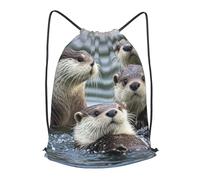 BTCOWZRV Drawstring Backpack Woemn Men Sports Gym Sack Lightweight Drawstring Bags Otters Cinch Bag Sackpack For Work Swim Travel