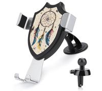 BTCOWZRV Dream Catcher and Moon Car Phone Holder [Upgraded Strongest Suction & Clip] Cell Phone Mount for Dashboard Windshield Vent Wall, Universal Hands Free Automobile Cradle for Women Men