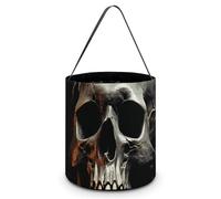 BTCOWZRV Eerie Scary Skull Halloween Candy Bags with Handles Large Reusable Halloween Trick Or Treat Bags Portable Halloween Candy Bucket Goodie Bags for Halloween Party Favors, Style, Style,