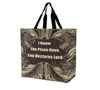 BTCOWZRV Faith Verse Ornate Tote Bag Grocery Shopping Bags Shoulder Bag | Polyester Large Capacity Tote Purse Reusable grocery bag with Inside Pocket Lightweight Portable Shoulder Handbag for Women