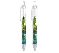 BTCOWZRV Frog In A Pond Ballpoint Pens - 0.5mm Retractable Gel Pens with Comfortable Grip, No Bleed Black Ink, Personalized Ball Point Pen Smooth Writing Pens Gift for Men Women