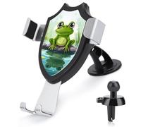 BTCOWZRV Frog in A Pond Car Phone Holder [Upgraded Strongest Suction & Clip] Cell Phone Mount for Dashboard Windshield Vent Wall, Universal Hands Free Automobile Cradle for Women Men