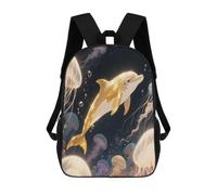 BTCOWZRV Golden Dolphin Travel Backpack Laptop Backpack 17 Inch