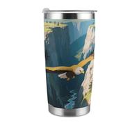 BTCOWZRV Golden Eagles in The Valley 20 Oz Stainless Steel Tumbler with Lid