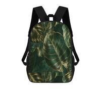 BTCOWZRV Golden Monstera Leaves Travel Backpack Laptop Backpack 17 Inch