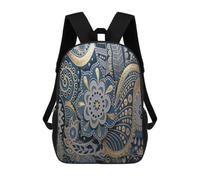 BTCOWZRV Golden Paisley Travel Backpack Laptop Backpack 17 Inch