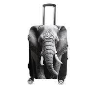 BTCOWZRV Gray Elephant Travel Luggage Cover Dustproof Suitcase Cover Luggage Covers For Suitcase Thicken Elastic Suitcase Protector Washable Baggage Covers Fit 19-32 Inch Luggage, White, M