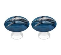 BTCOWZRV Great White Shark 2 Pack Cabinet Knobs Drawer Pulls
