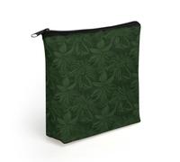 BTCOWZRV Green Floral Pattern Makeup Bag Cosmetic Bags Toiletry Bag