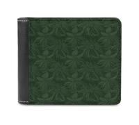 BTCOWZRV Green Floral Pattern Slim Wallets for Men Bifold Wallet