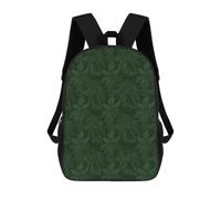 BTCOWZRV Green Floral Pattern Travel Backpack Laptop Backpack 17 Inch