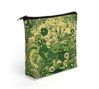 BTCOWZRV Green Pattern Makeup Bag Cosmetic Bags Toiletry Bag