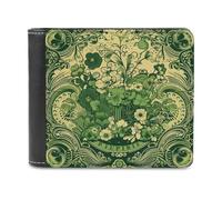 BTCOWZRV Green Pattern Slim Wallets for Men Bifold Wallet