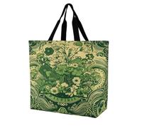 BTCOWZRV Green Pattern Tote Bag Grocery Shopping Bags Shoulder Bag