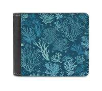 BTCOWZRV Green Sea Blue Seaweed Slim Wallets for Men Bifold Wallet
