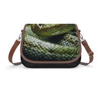 BTCOWZRV Green Snake Shoulder Bag for Women, Handbag with Adjustable Strap & Inner Pocket, Crossbody Bag for Daily Commute Travel