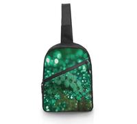 BTCOWZRV Green Sparkly Spring Foldable Sling Bag for Men & Women, Chest Bag Daypack Fanny Pack Crossbody for Travel Work Sport
