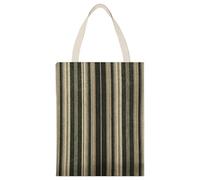 BTCOWZRV Green Striped Pattern Canvas Tote Bag, Reusable Grocery Bags with Long Handles, Easy to Carry for Gift Shopping Work