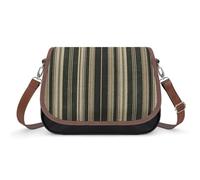 BTCOWZRV Green Striped Pattern Shoulder Bag for Women, Handbag with Adjustable Strap & Inner Pocket, Crossbody Bag for Daily Commute Travel