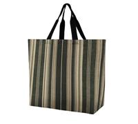 BTCOWZRV Green Striped Pattern Tote Bag Grocery Shopping Bags Shoulder Bag