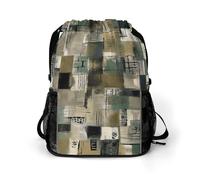 BTCOWZRV Green Style Pattern Drawstring Backpack, Sports Gym Bag with Bottom Pocket And Mesh Pockets, String Bag for Men Women