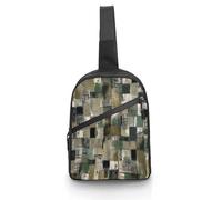 BTCOWZRV Green Style Pattern Foldable Sling Bag for Men & Women, Chest Bag Daypack Fanny Pack Crossbody for Travel Work Sport