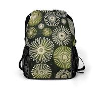 BTCOWZRV Green with Circles Drawstring Backpack, Sports Gym Bag with Bottom Pocket And Mesh Pockets, String Bag for Men Women