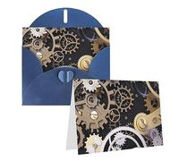 Btcowzrv Greeting Cards Steampunk Mechanical Gears Printed Thank You Card With Envelopes Funny Birthday Card For All Occasion Holiday Christmas Birthday Party Card Gifts 4 X 6 Inch