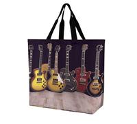 BTCOWZRV Guitar Collection Tote Bag Grocery Shopping Bags Shoulder Bag