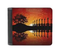 BTCOWZRV Guitar Music Sunset Slim Wallets for Men Bifold Wallet