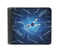 BTCOWZRV Gymnastics Blue Slim Wallets for Men Bifold Wallet