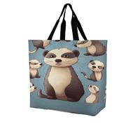 BTCOWZRV Hairy Ferret Tote Bag Grocery Shopping Bags Shoulder Bag | Polyester Large Capacity Tote Purse Reusable grocery bag with Inside Pocket Lightweight Portable Shoulder Handbag for Women