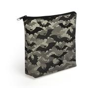 BTCOWZRV Halloween Bats Grey Makeup Bag Cosmetic Bags Toiletry Bag