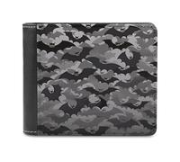 BTCOWZRV Halloween Bats Grey Slim Wallets for Men Bifold Wallet