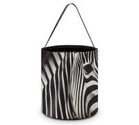 BTCOWZRV Halloween Candy Buckets Animal Zebra Halloween Trick Or Treat Candy Bags with Handle Halloween Tote Bag Collapsible Reusable Candy Basket Goodie Bags for Party Supplies Favors