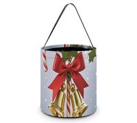 BTCOWZRV Halloween Candy Buckets Bowknot Bell Halloween Trick Or Treat Candy Bags with Handle Halloween Tote Bag Collapsible Reusable Candy Basket Goodie Bags for Party Supplies Favors