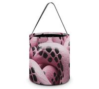BTCOWZRV Halloween Candy Buckets Many Peach Snakes Halloween Trick Or Treat Candy Bags with Handle Halloween Tote Bag Collapsible Reusable Candy Basket Goodie Bags for Party Supplies Favors, White,