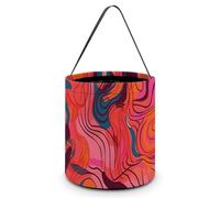 BTCOWZRV Halloween Candy Buckets Peach Graffiti Pattern Halloween Trick Or Treat Candy Bags with Handle Halloween Tote Bag Collapsible Reusable Candy Basket Goodie Bags for Party Supplies Favors,