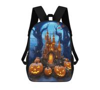 BTCOWZRV Halloween Castle Pumpkin Travel Backpack Laptop Backpack 17 Inch