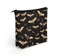 BTCOWZRV Halloween Flying Bats Makeup Bag Cosmetic Bags Toiletry Bag