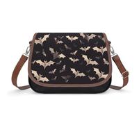 BTCOWZRV Halloween Flying Bats Shoulder Bag for Women, Handbag with Adjustable Strap & Inner Pocket, Crossbody Bag for Daily Commute Travel