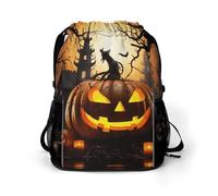 BTCOWZRV Halloween Pumpkin Drawstring Backpack, Sports Gym Bag with Bottom Pocket And Mesh Pockets, String Bag for Men Women