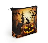 BTCOWZRV Halloween Pumpkin Makeup Bag Cosmetic Bags Toiletry Bag