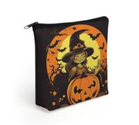 BTCOWZRV Halloween Pumpkin Witch Makeup Bag Cosmetic Bags Toiletry Bag