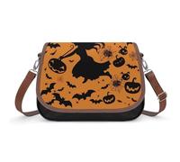 BTCOWZRV Halloween Witch Flying Shoulder Bag for Women, Handbag with Adjustable Strap & Inner Pocket, Crossbody Bag for Daily Commute Travel