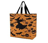 BTCOWZRV Halloween Witch Flying Tote Bag Grocery Shopping Bags Shoulder Bag