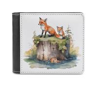 BTCOWZRV Hand Drawn Fox Slim Wallets for Men Bifold Wallet